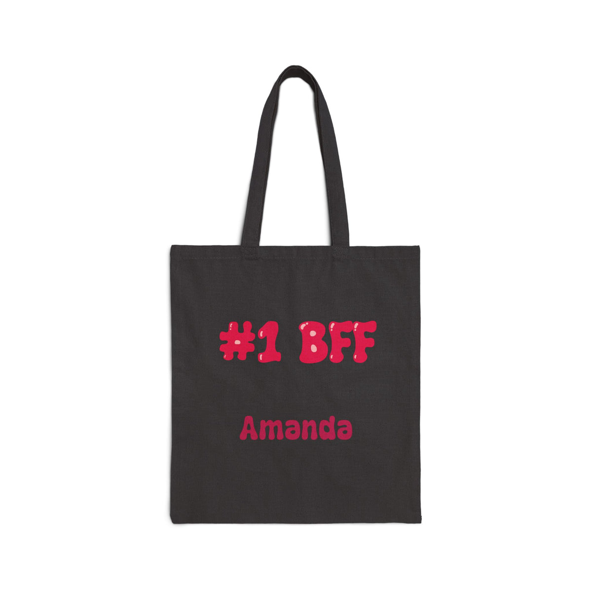 Best Friend Tote Bag - Personalizable Strawberry Milk Pink Bestie Canvas Tote