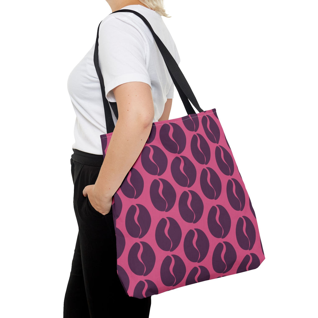 Coffee Lover's Tote - Grape on Pink Coffee Vibes Tote Bag
