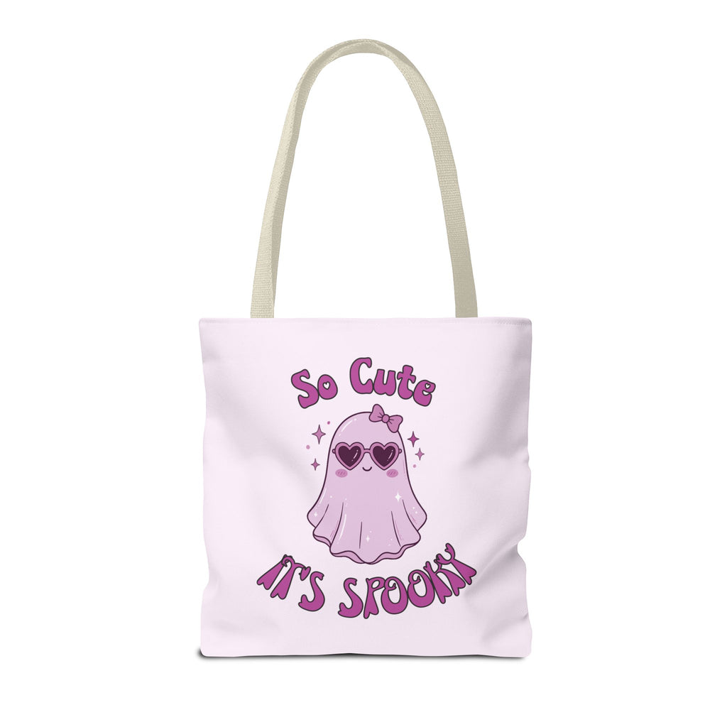 Personalized Purple Trick-or-Treat Tote - Cool Ghost 'So Cute It's Spooky' Halloween Bag