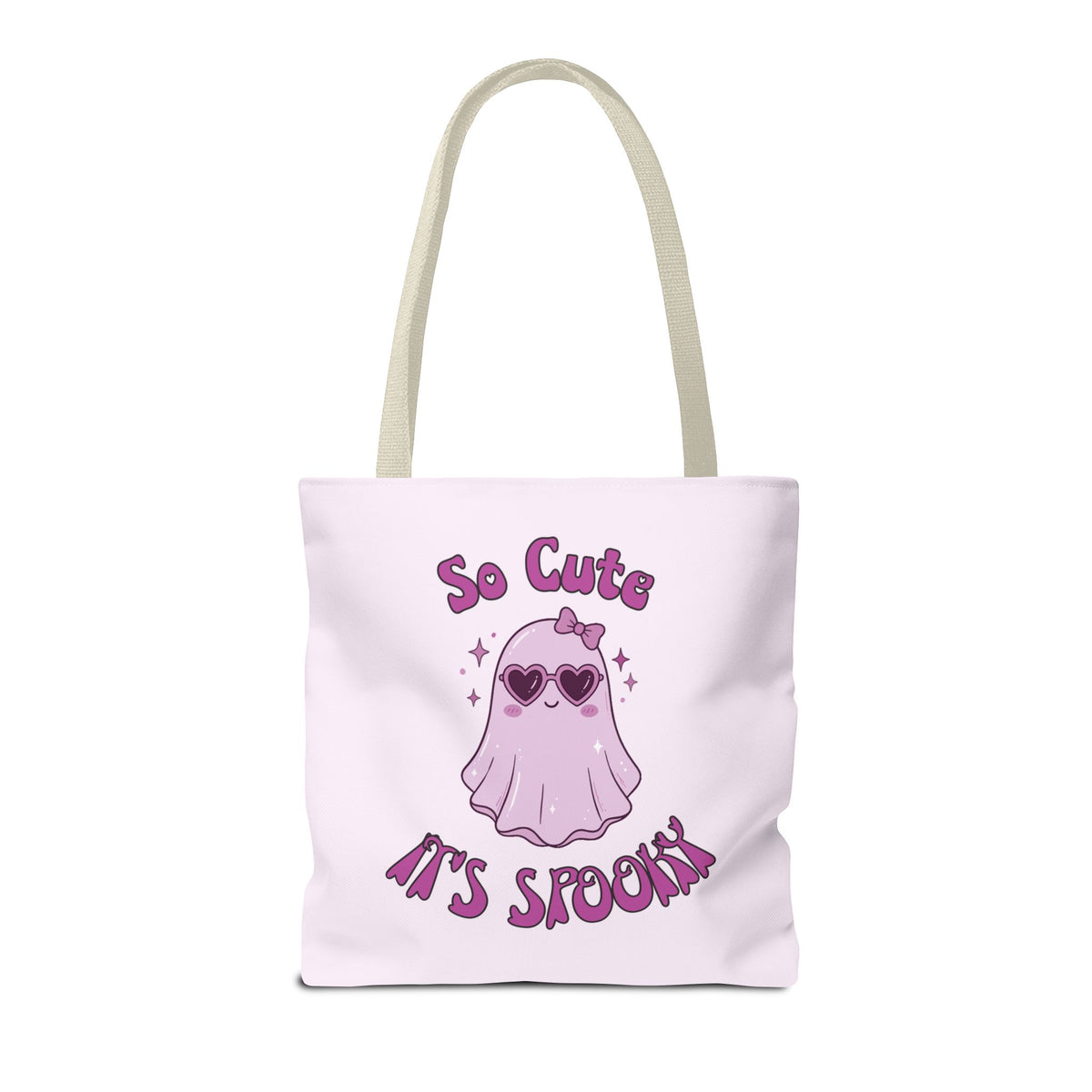Personalized Purple Trick-or-Treat Tote - Cool Ghost 'So Cute It's Spooky' Halloween Bag