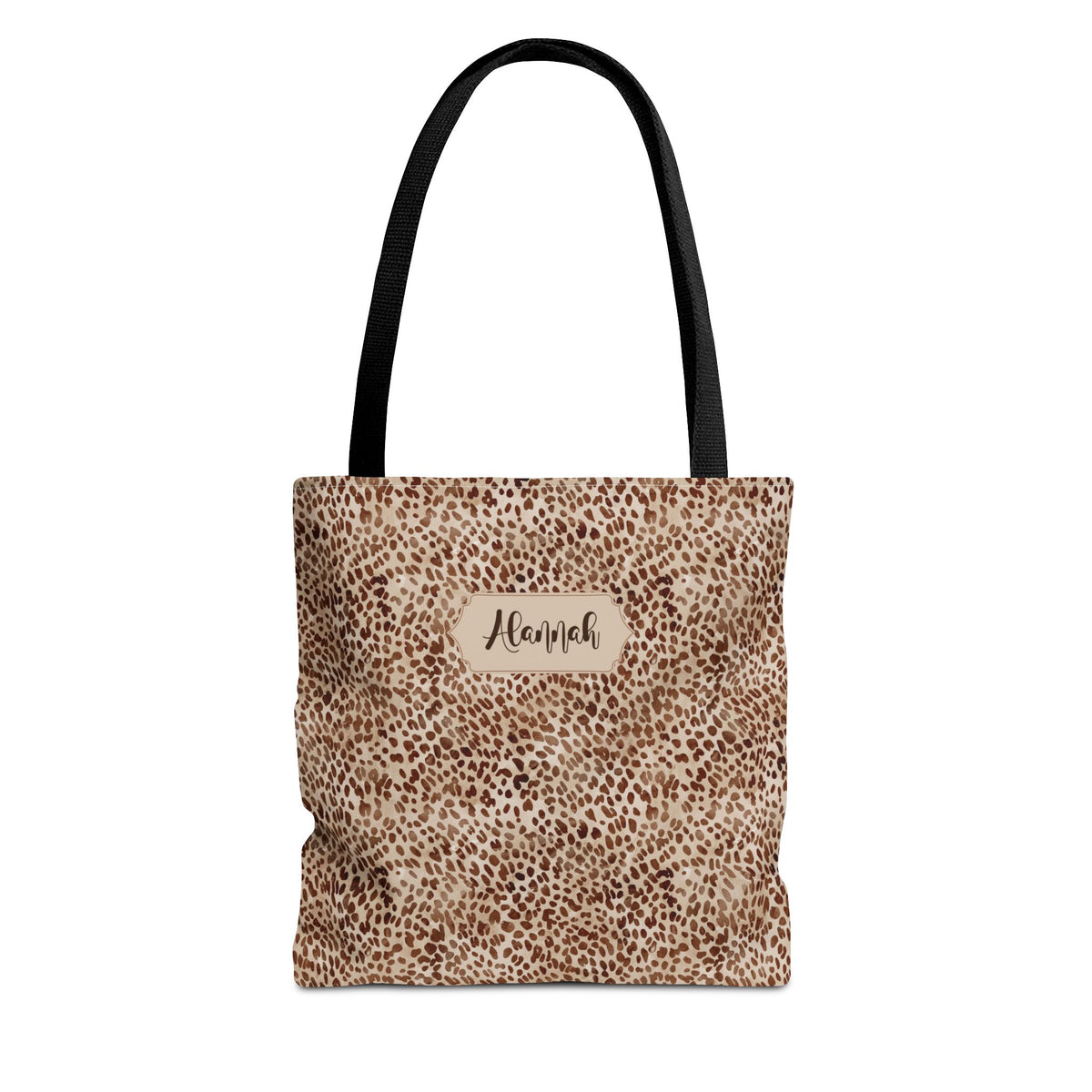 Personalizable Animal Print Tote - Beige Leopard Carryall