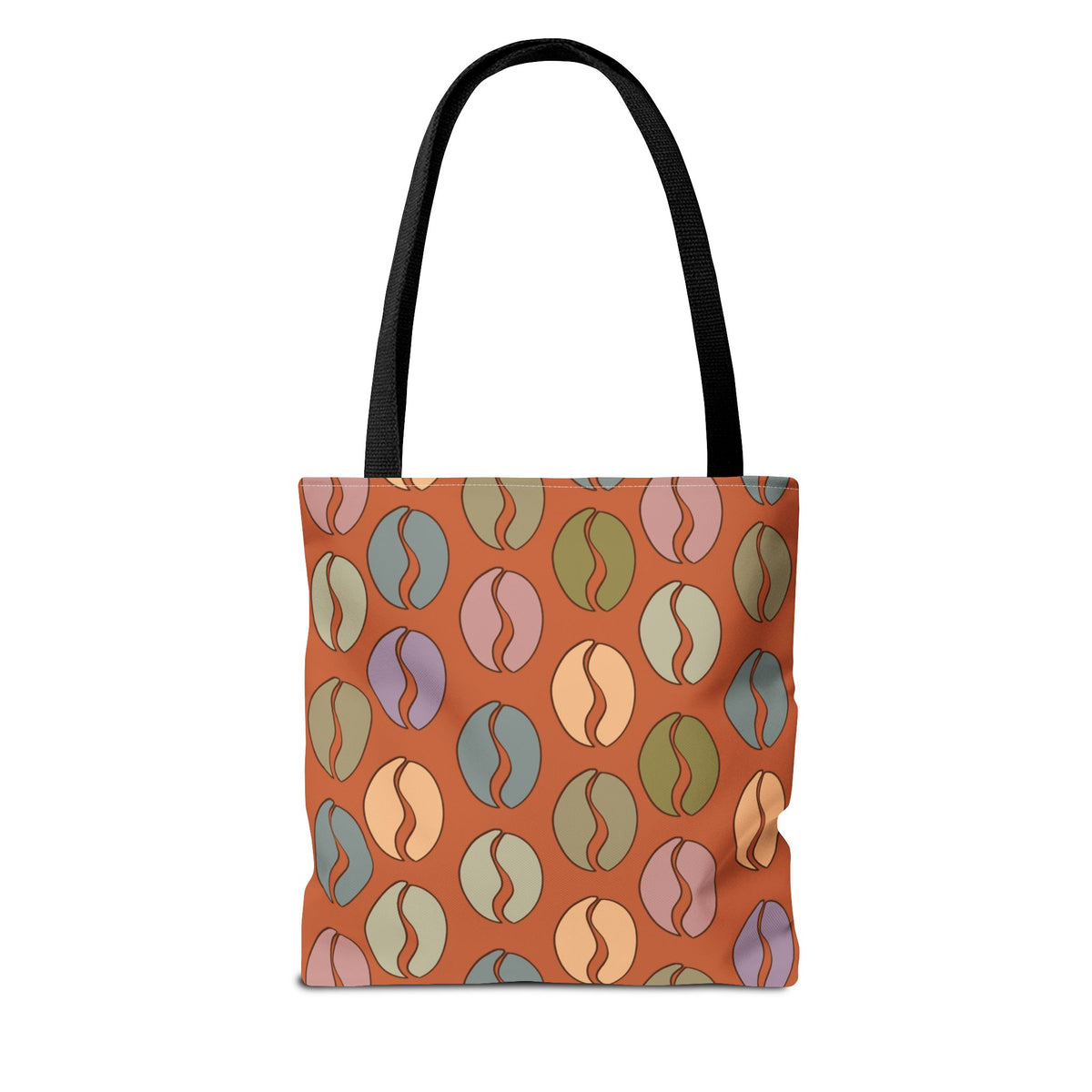 Coffee Lover's Tote - Colorful Coffee Bean Bag in Orange
