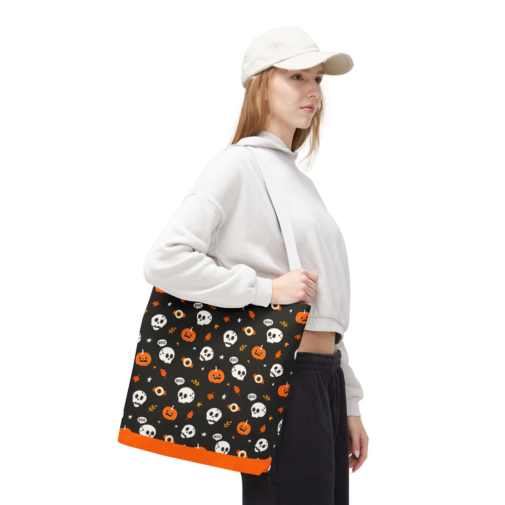 Halloween Pumpkin and Skulls Cute and Spooky Trick-or-Treat Candy Bag