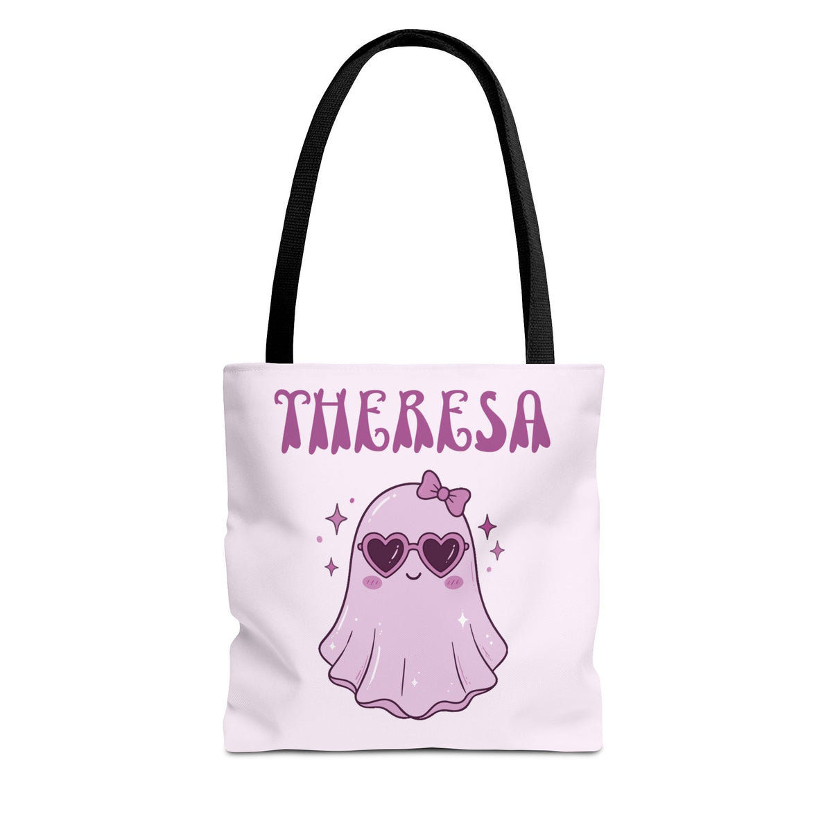 Personalized Purple Trick-or-Treat Tote - Cool Ghost 'So Cute It's Spooky' Halloween Bag