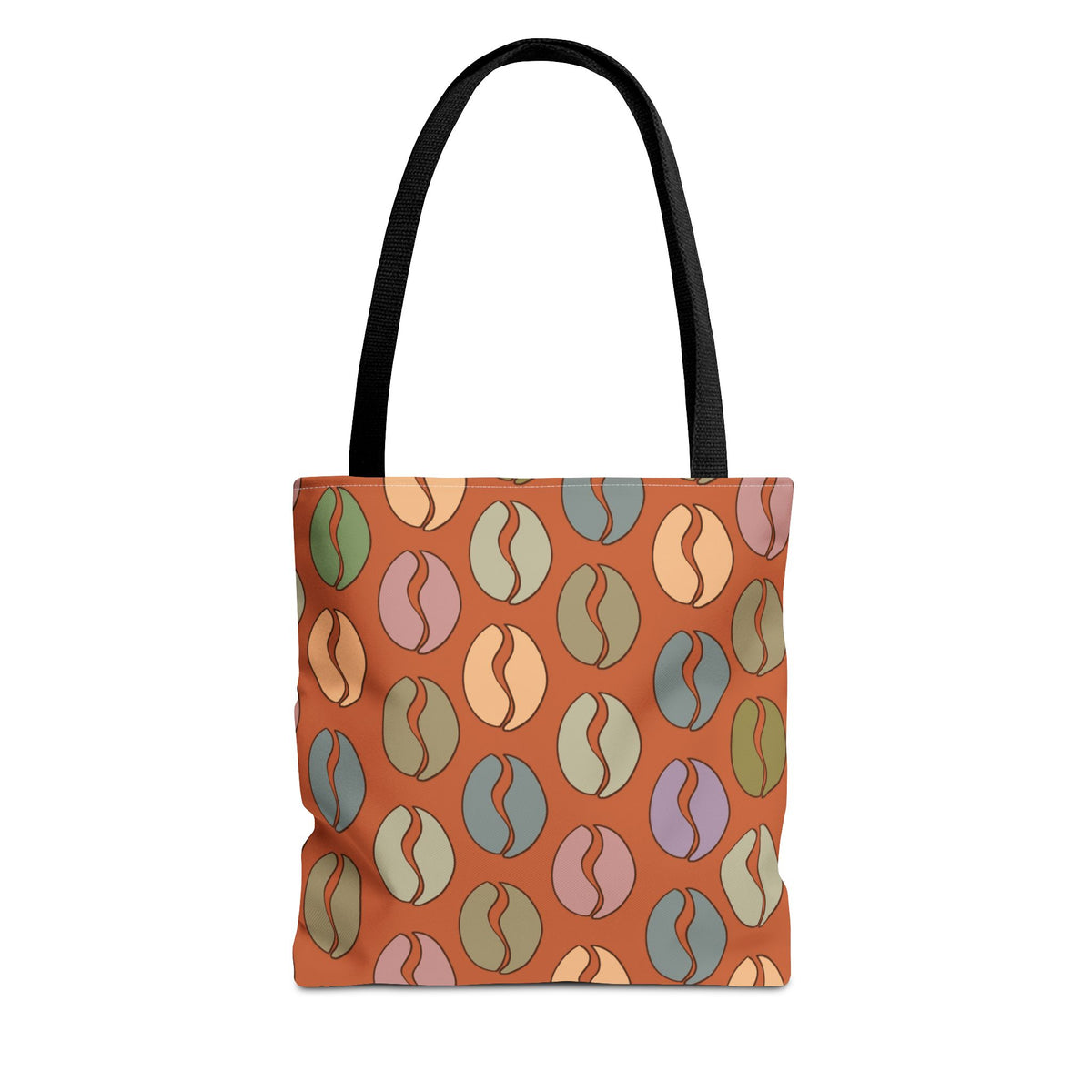 Coffee Lover's Tote - Colorful Coffee Bean Bag in Orange