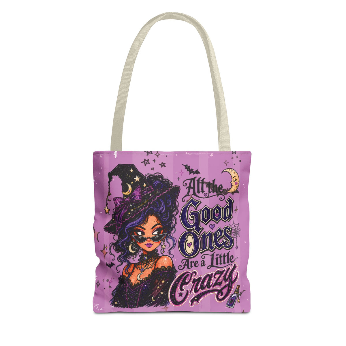 Witchy Purple Tote - “All the Good Ones Are a Little Crazy” Graphic Tote