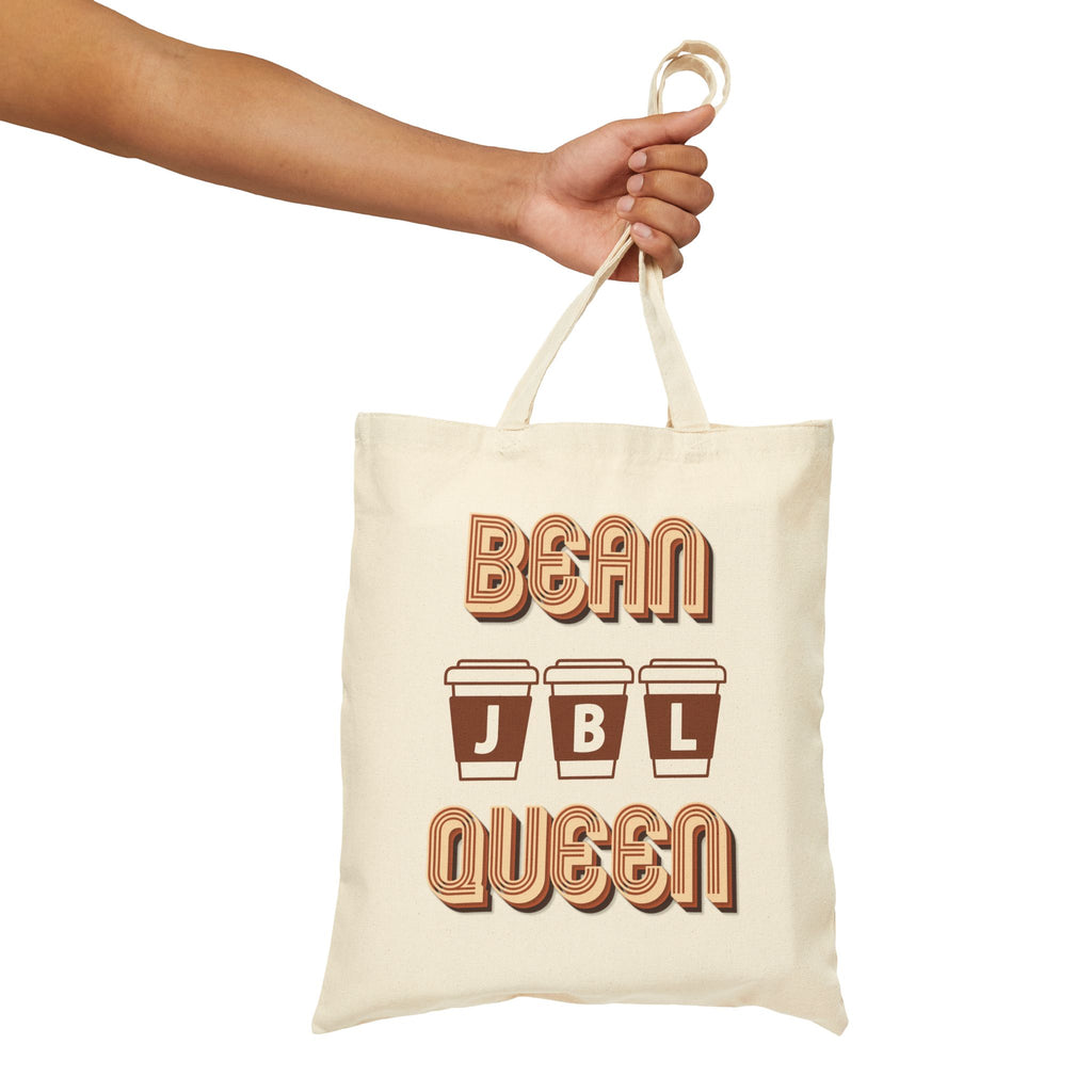 Personalizable Coffee Lover's Tote - Bean Queen Canvas Monogram Tote Bag