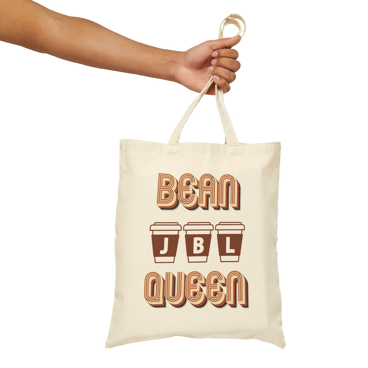 Personalizable Coffee Lover's Tote - Bean Queen Canvas Monogram Tote Bag