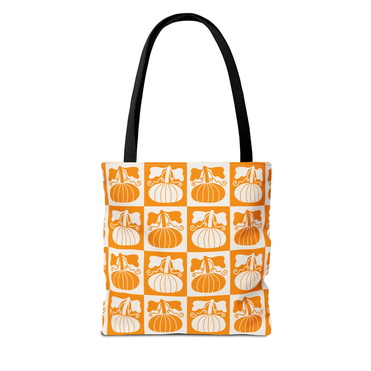 Pumpkin Patch Tote Bag - Autumn Harvest Checkerboard Carryall