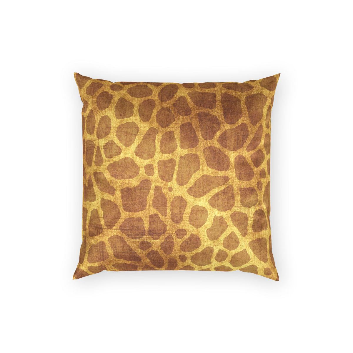 Giraffe Print Velvet Pillow - Golden Safari Throw Pillow