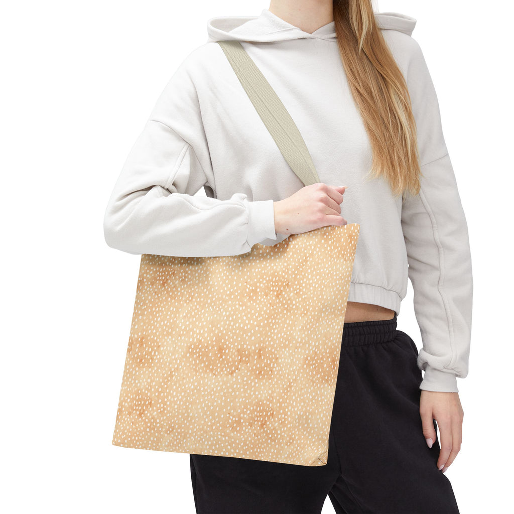 Calming Animal Pattern Bag - Light Beige Fawn Print Tote