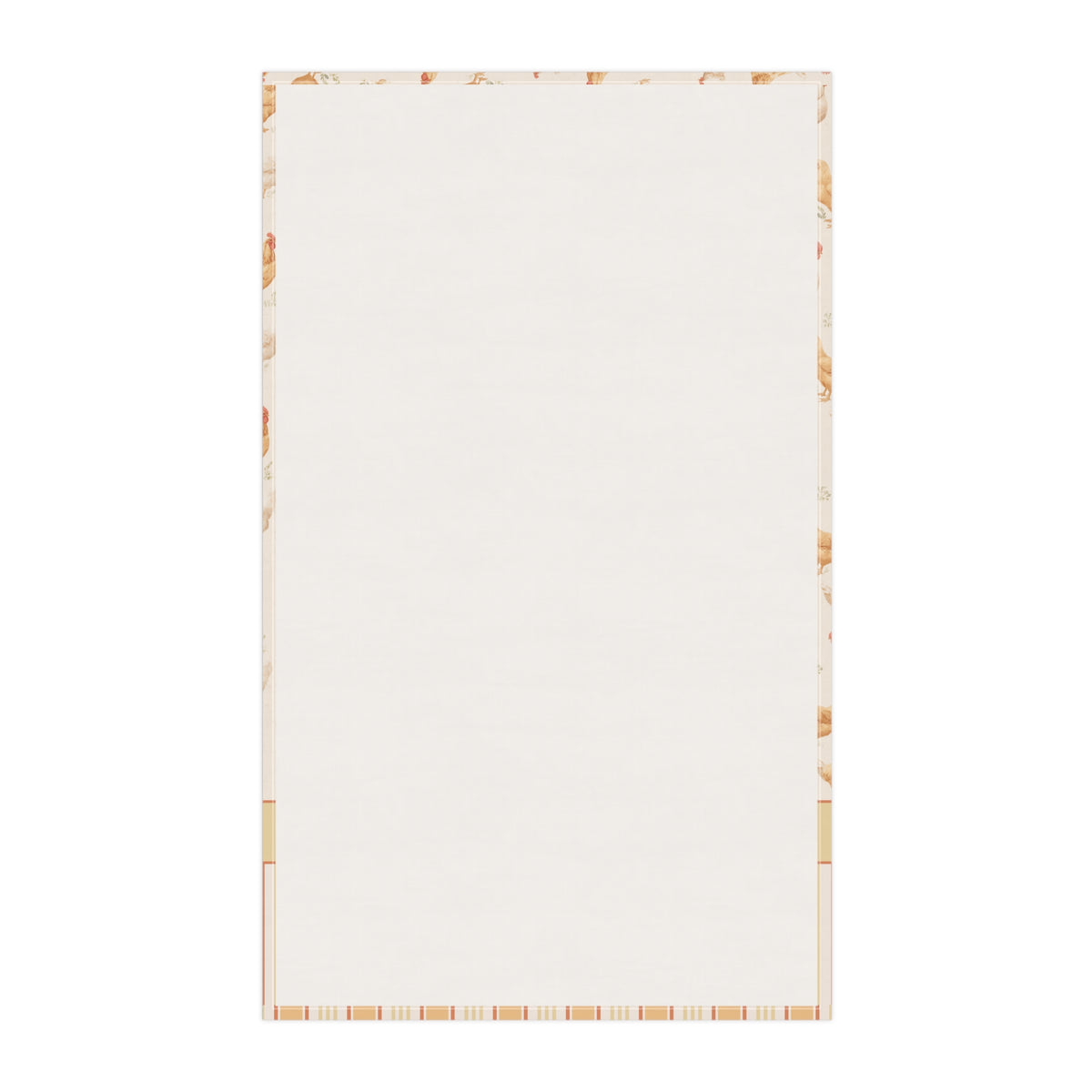 Personalized Farmhouse Chicken Striped Tea Towel - Vintage Name and Date Decorative Towel