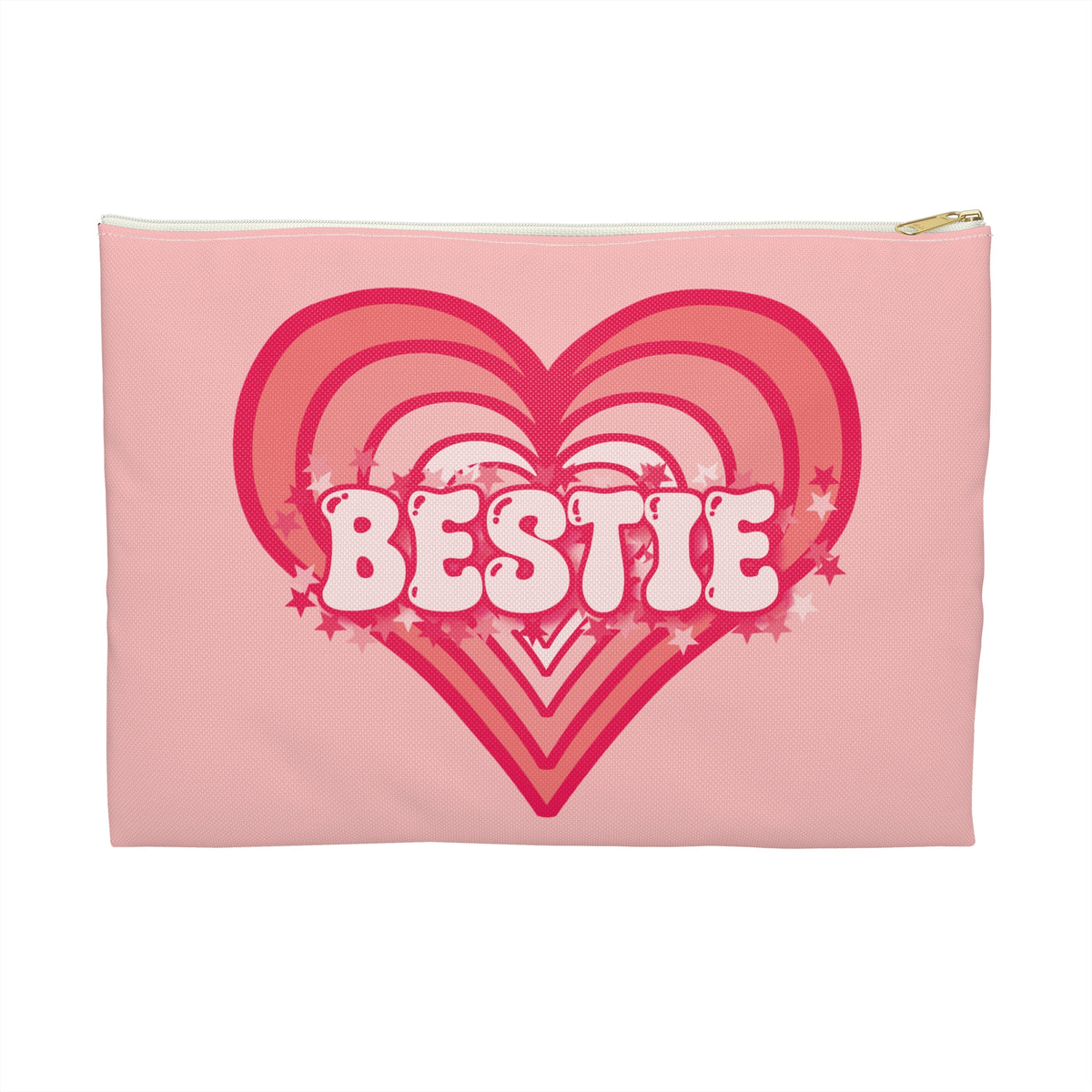 Best Friend Carryall - Bestie Strawberry Milk Pink Heart Pouch