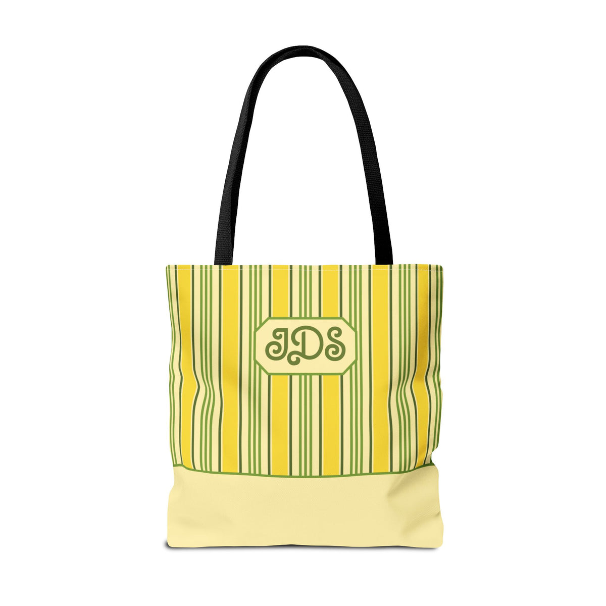 Personalizable Yellow and Green Striped Tote – Bright Summer Market Bag