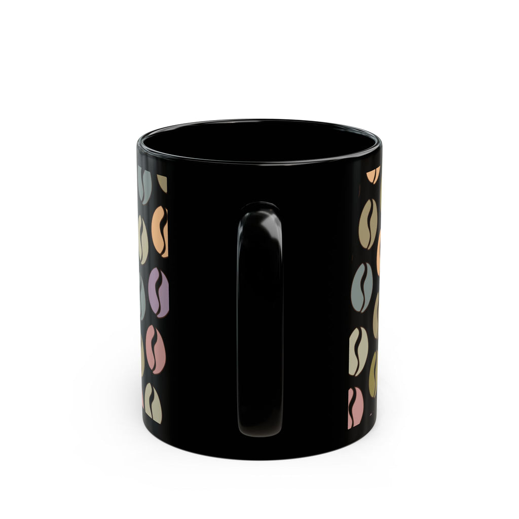 Colorful Vibes Coffee Bean Mug in Black