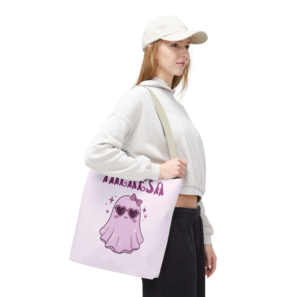 Personalized Purple Trick-or-Treat Tote - Cool Ghost 'So Cute It's Spooky' Halloween Bag