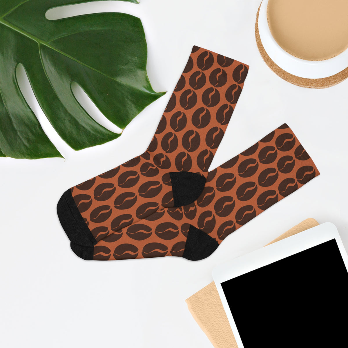 Coffee Lover’s Socks - Cocoa City Bean Print Socks