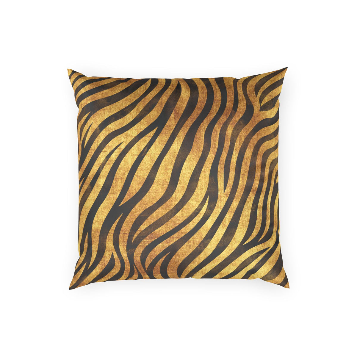 Animal Print Velvet Pillow - Gold Zebra Pattern Decorative Throw Pillow