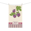 Personalized Fig Tea Towel — Fruit Striped Kitchen Towel