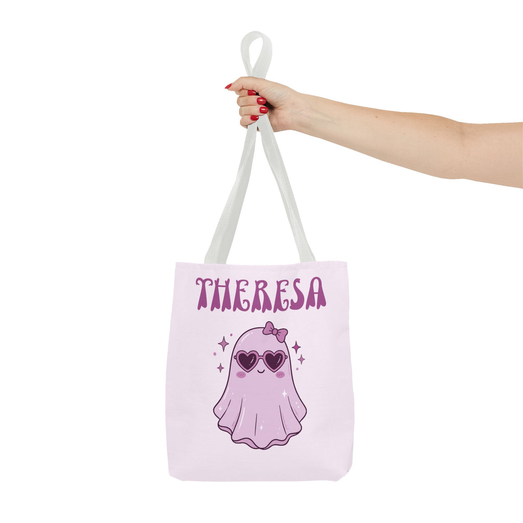 Personalized Purple Trick-or-Treat Tote - Cool Ghost 'So Cute It's Spooky' Halloween Bag