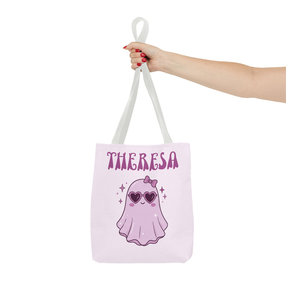 Personalized Purple Trick-or-Treat Tote - Cool Ghost 'So Cute It's Spooky' Halloween Bag