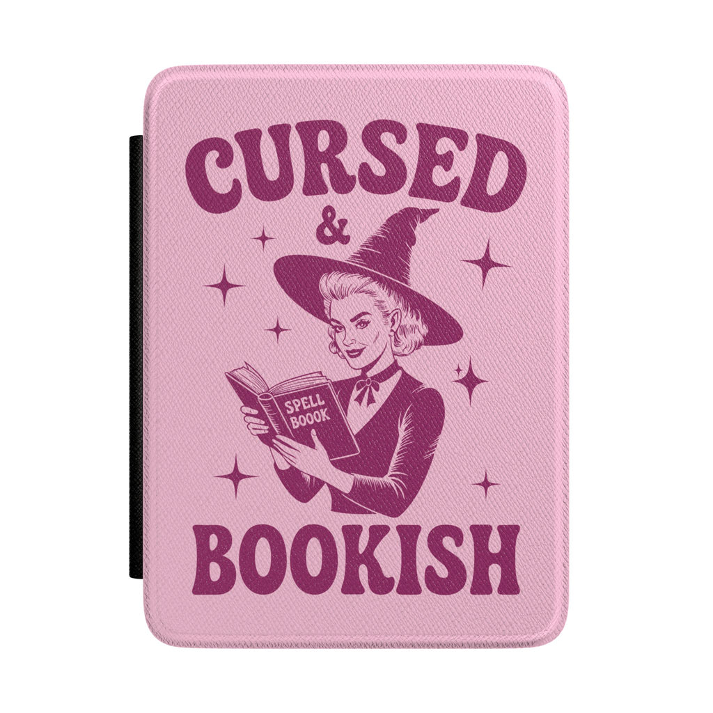 Cursed and Bookish Kindle Case - Pink Vintage Witch E-Reader Cover
