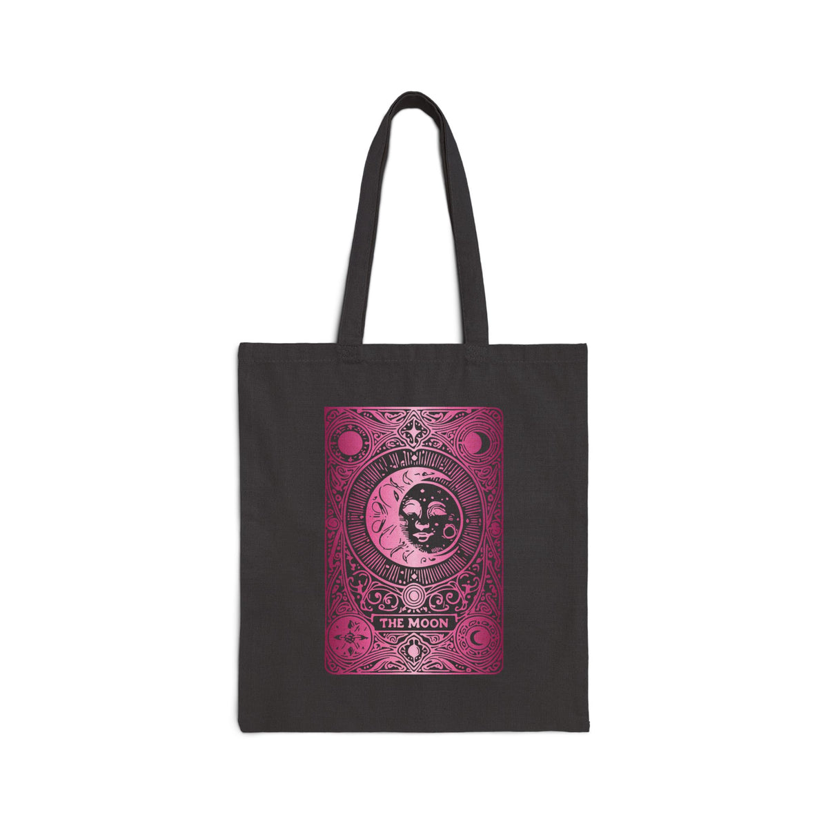 Celestial Moon Tarot Canvas Tote Bag - Vintage Sun and Moon Tarot Card Design