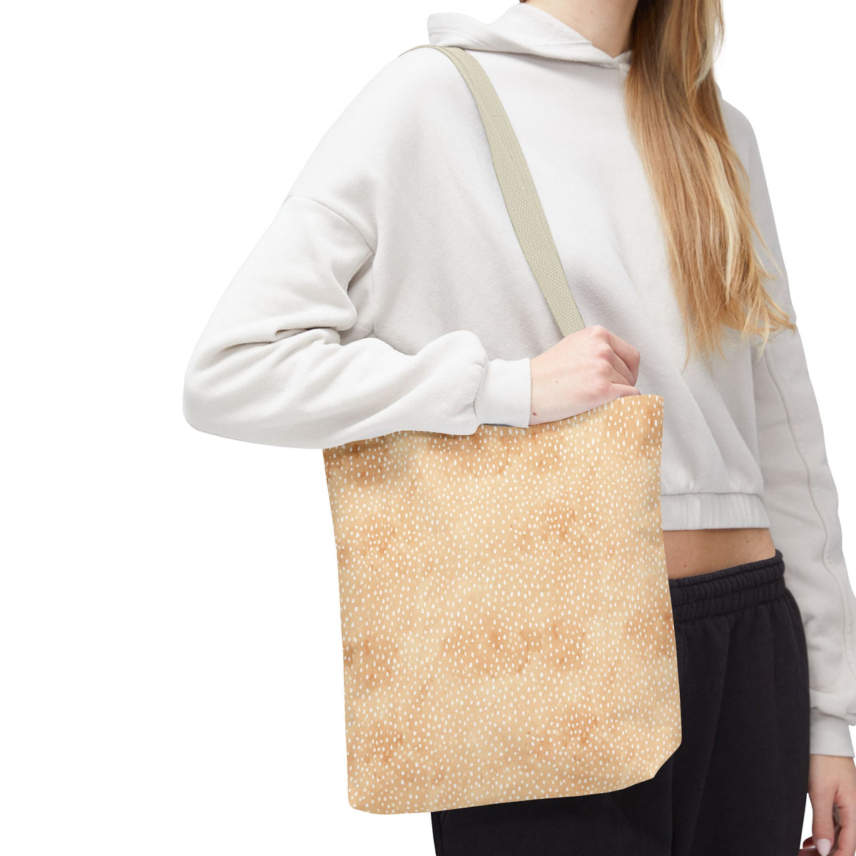 Calming Animal Pattern Bag - Light Beige Fawn Print Tote