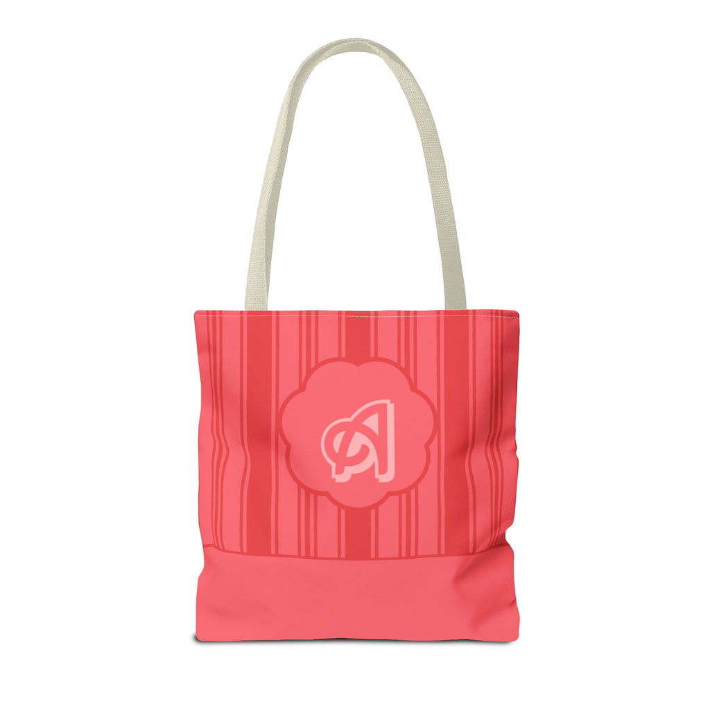 Monogram Pink Striped Tote Bag —Personalizable Market Tote