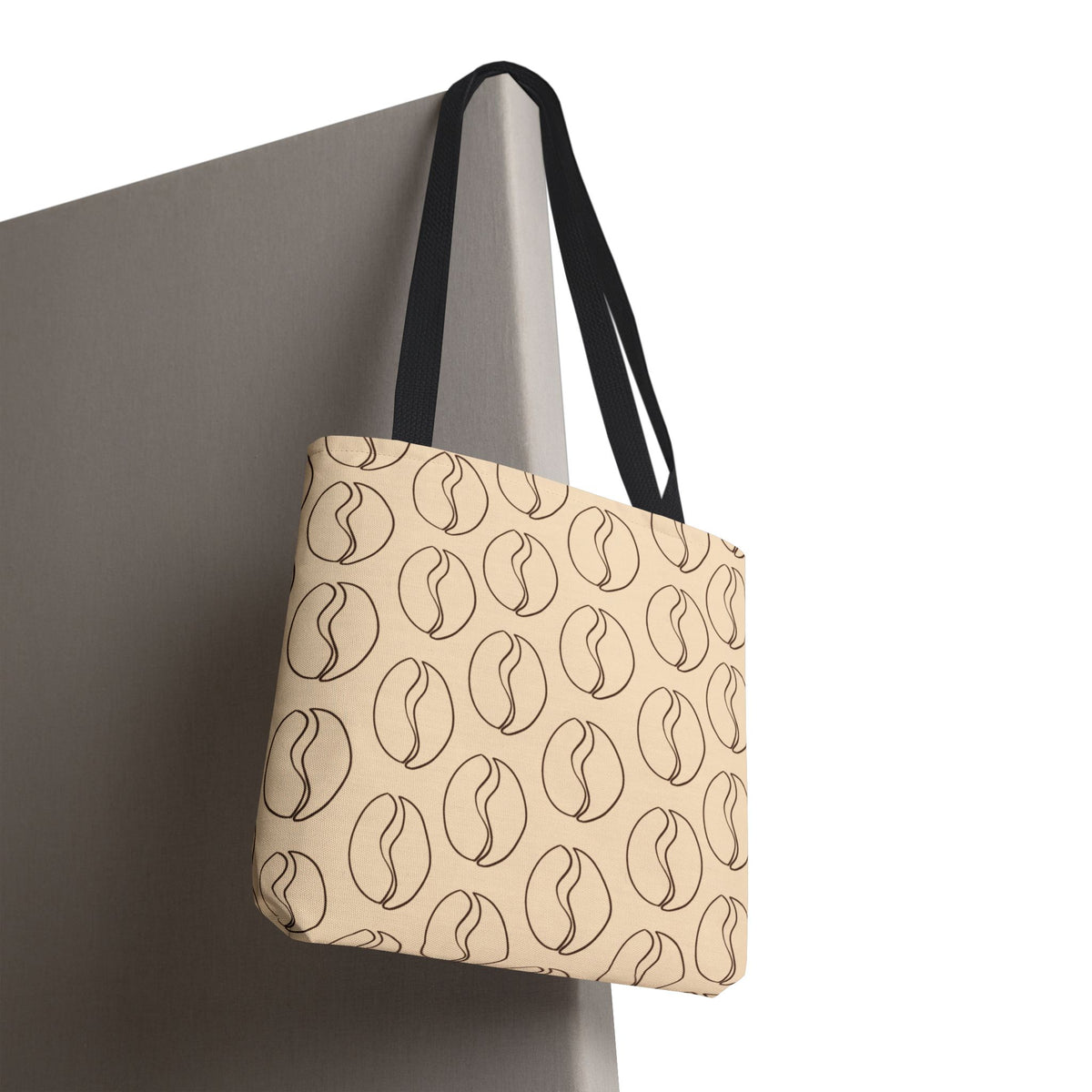 Minimalist Coffee Bean Tote Bag -Coffee Lover's Tote Bag in Cream