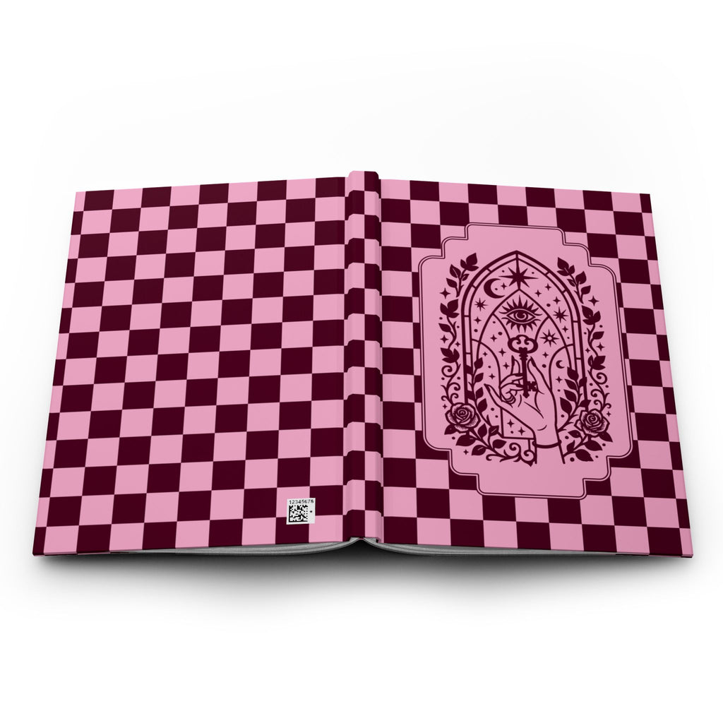Retro Modern Key to Wisdom Checkerboard Hardcover Blank Journal