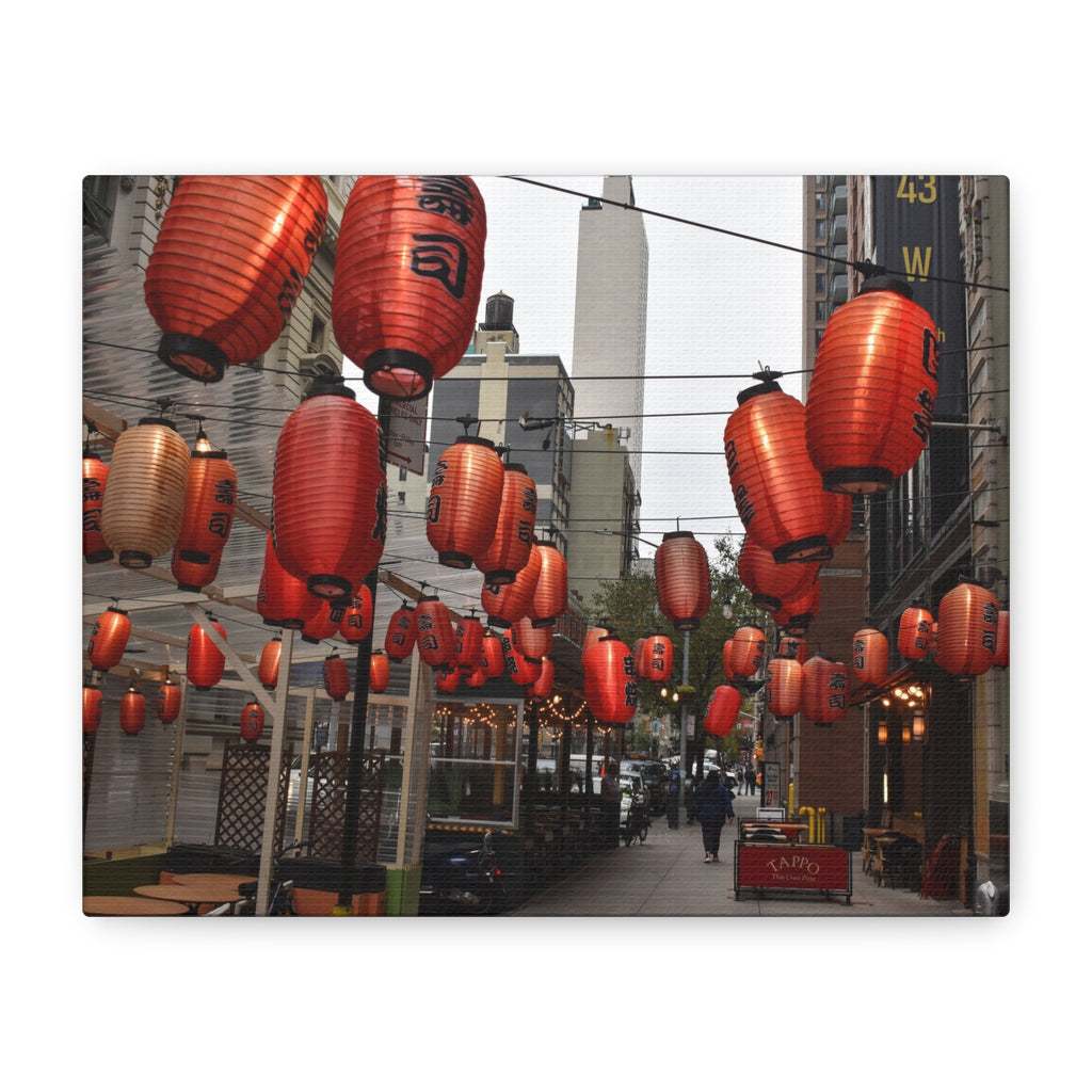 Urban Streetscape Canvas Wrap- Red Lanterns Gallery Wrap