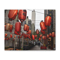 Urban Streetscape Canvas Wrap- Red Lanterns Gallery Wrap