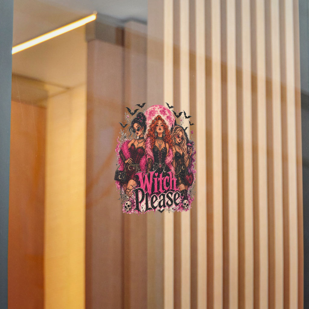 Witch Please Die-Cut Sticker - Pink Gothic Glam Witch Trio Sticker
