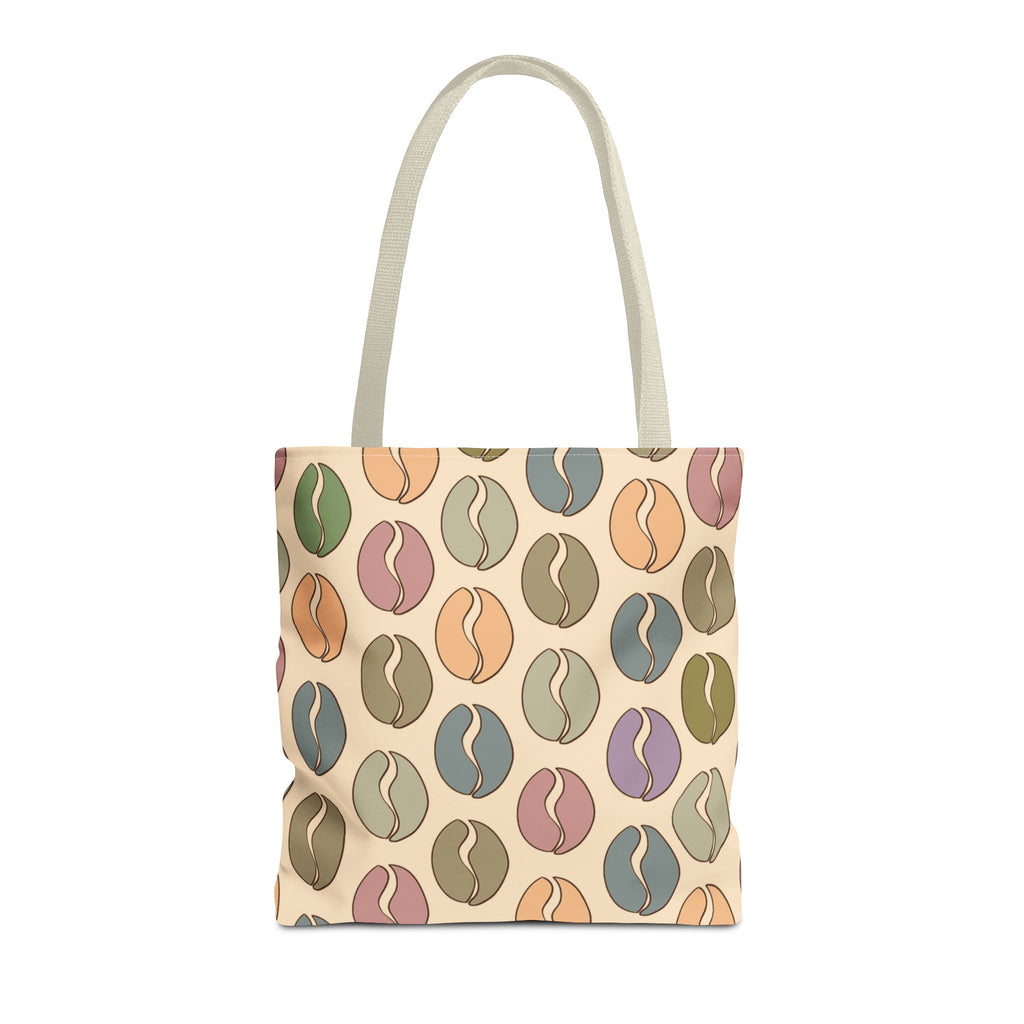 Colorful Coffee Tote Bag - Coffee Lover's Bean Bag in Cream
