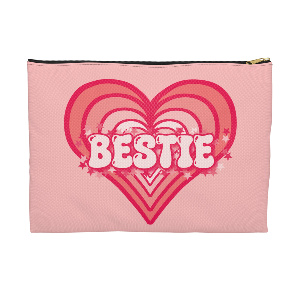 Best Friend Carryall - Bestie Strawberry Milk Pink Heart Pouch