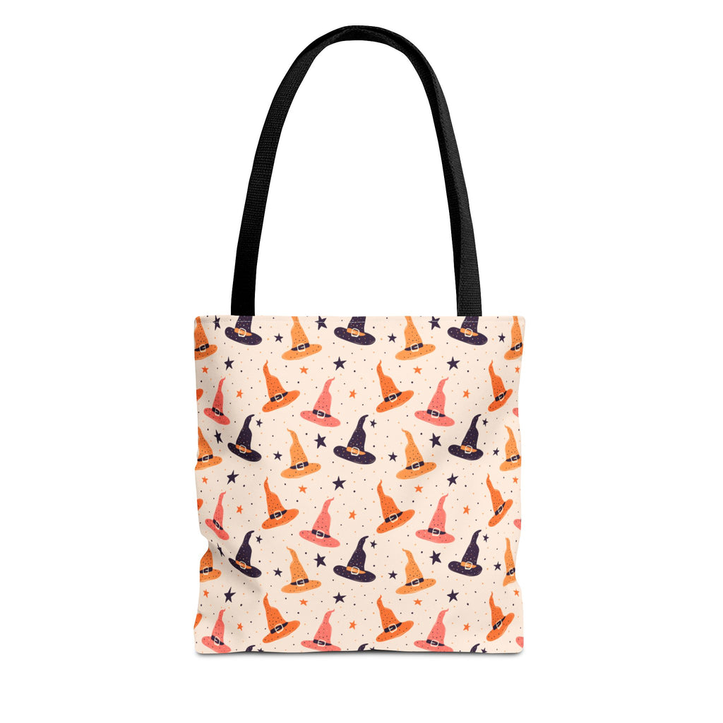 Halloween Witch Hat Tote Bag - Cute All-Over-Print Spooky Pattern