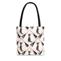 Witchy Black Cat and Broom Tote Bag