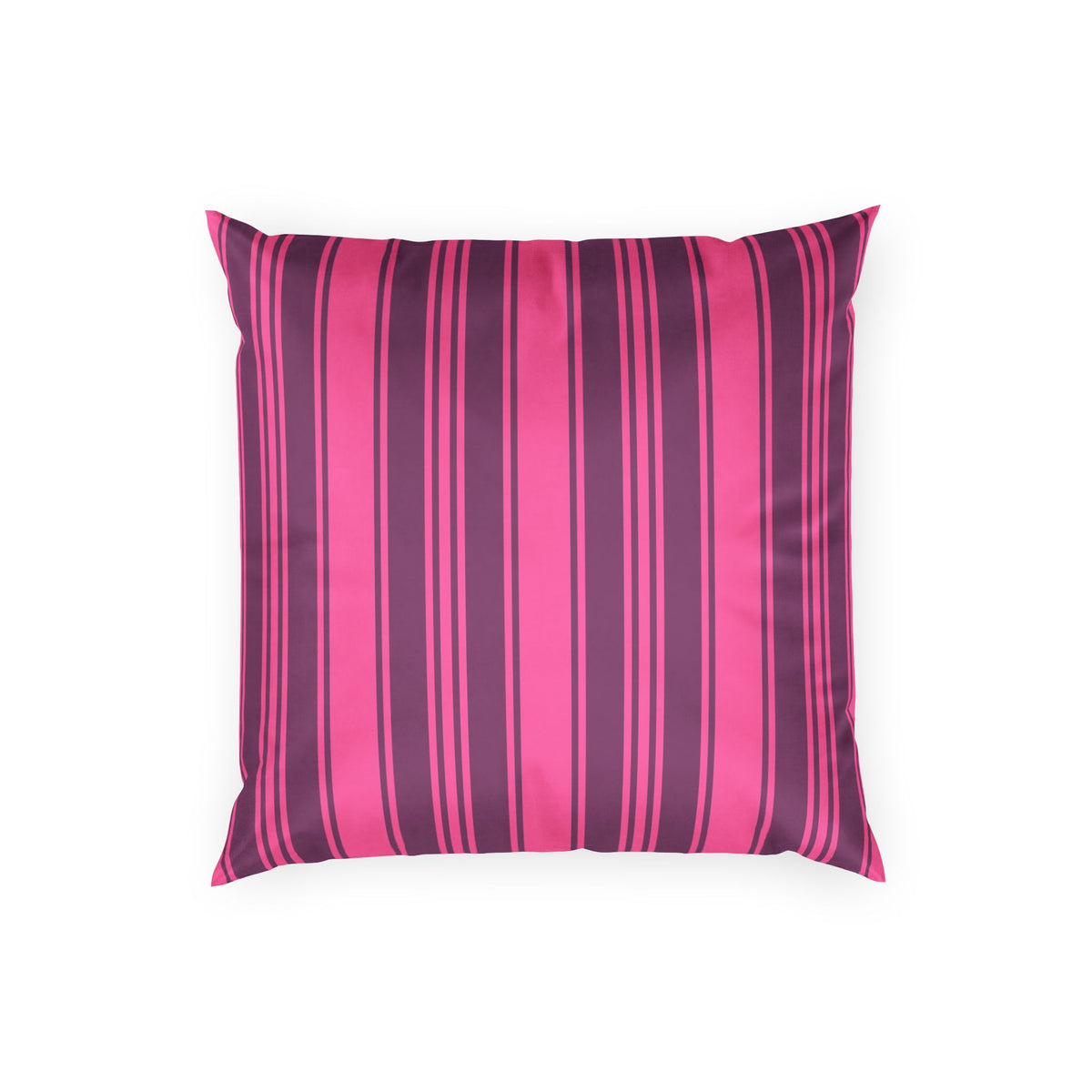 Decorative Velvet Pillow - Magenta and Violet Ticking Stripe Throw Pillow