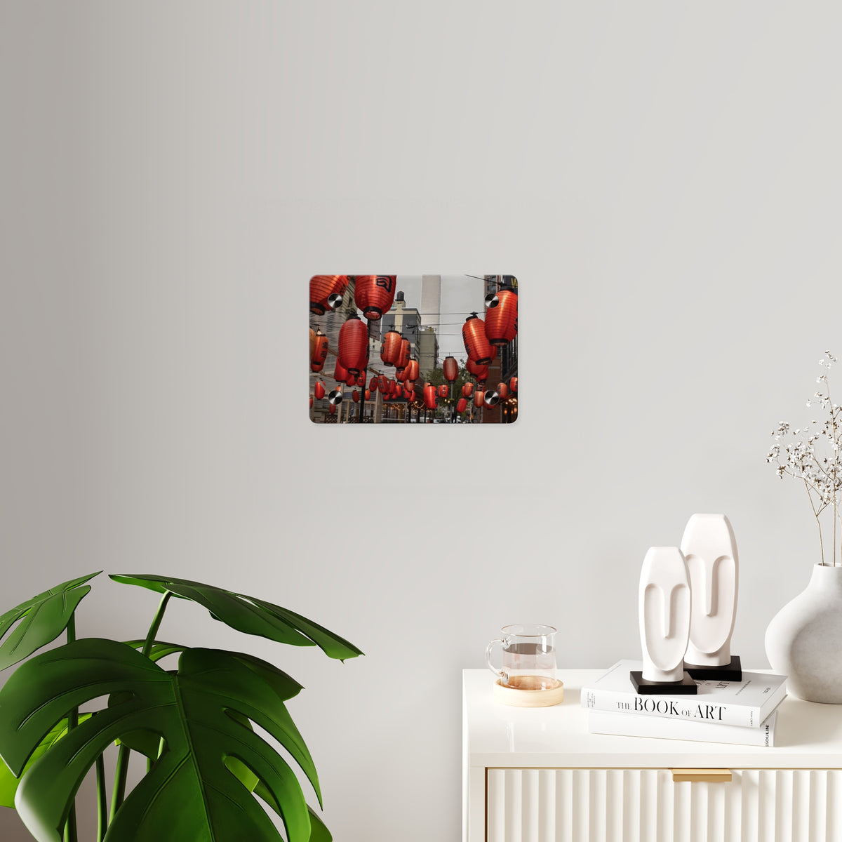 Urban Streetscape Wall Art - Red Lanterns Photo Acrylic Panel