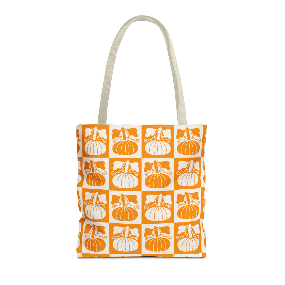 Pumpkin Patch Tote Bag - Autumn Harvest Checkerboard Carryall