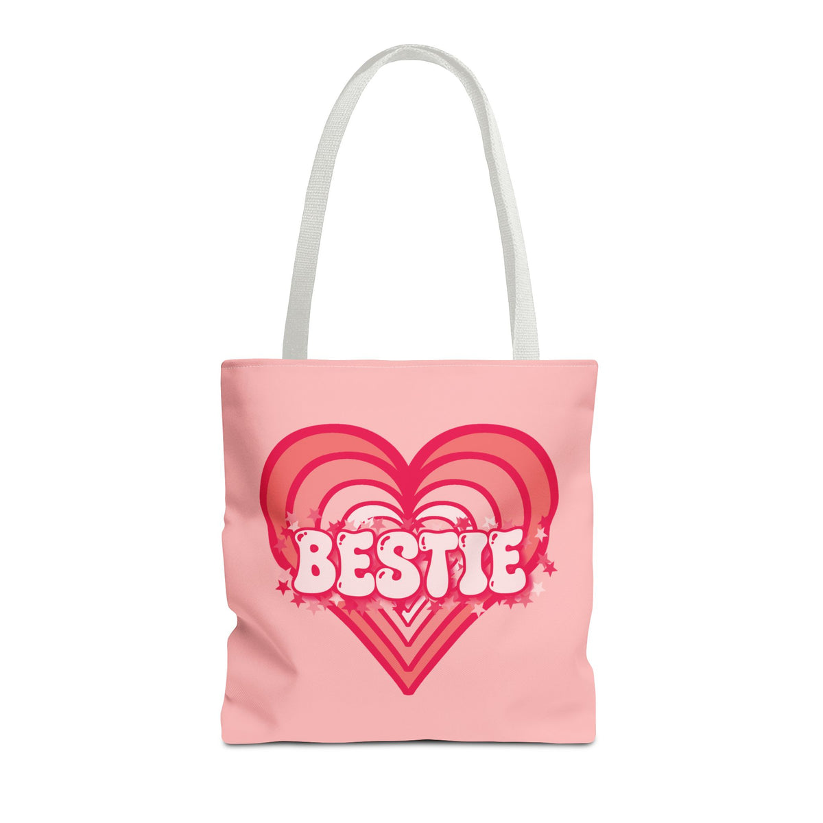 Personalizable Bestie Tote Bag - Strawberry Milk Pink Hearted Tote