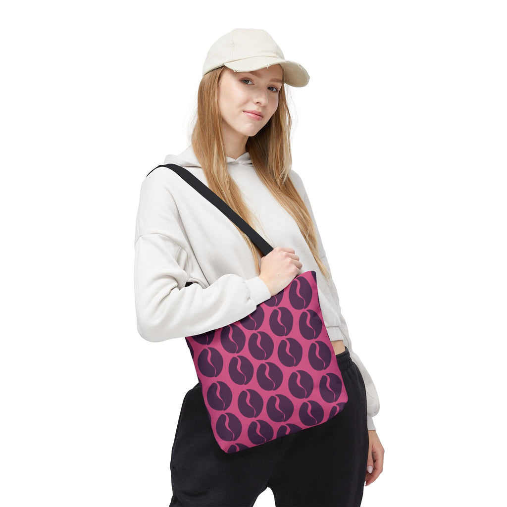Coffee Lover's Tote - Grape on Pink Coffee Vibes Tote Bag
