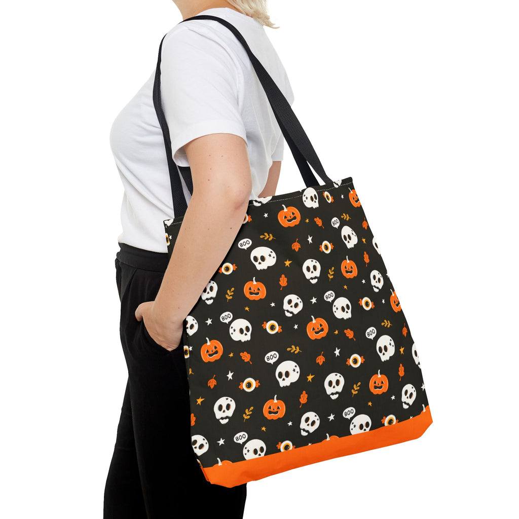 Halloween Pumpkin and Skulls Cute and Spooky Trick-or-Treat Candy Bag