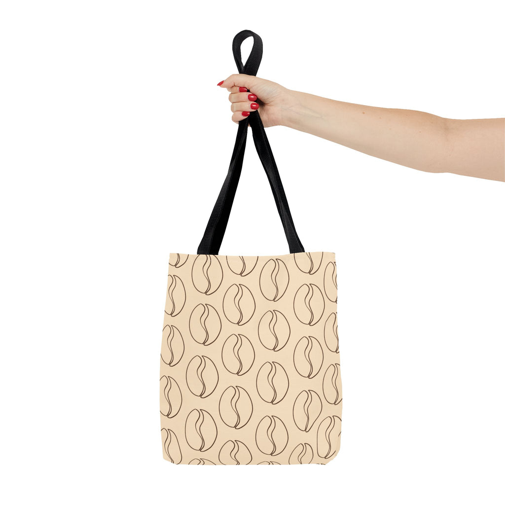 Minimalist Coffee Bean Tote Bag -Coffee Lover's Tote Bag in Cream
