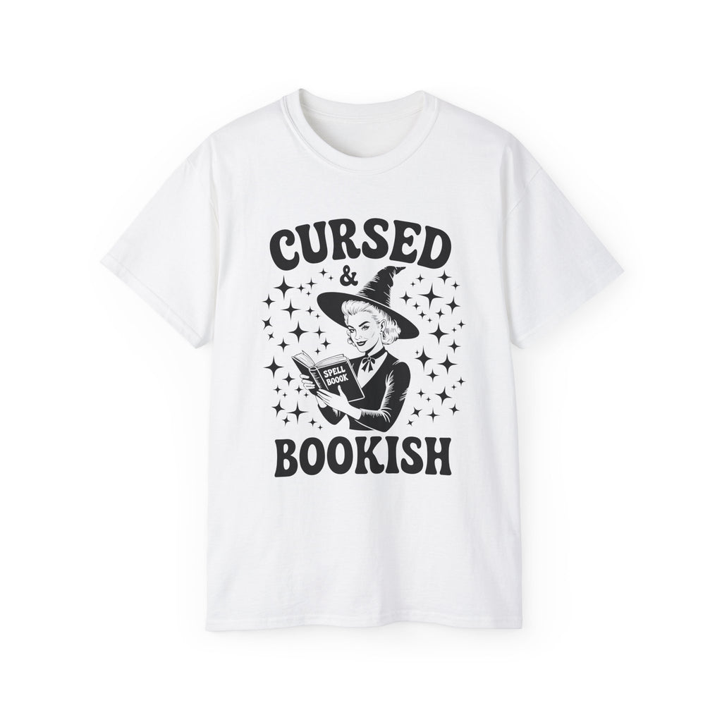 Cursed and Bookish Witch Tee - Vintage Book Lover Witch Graphic T-Shirt
