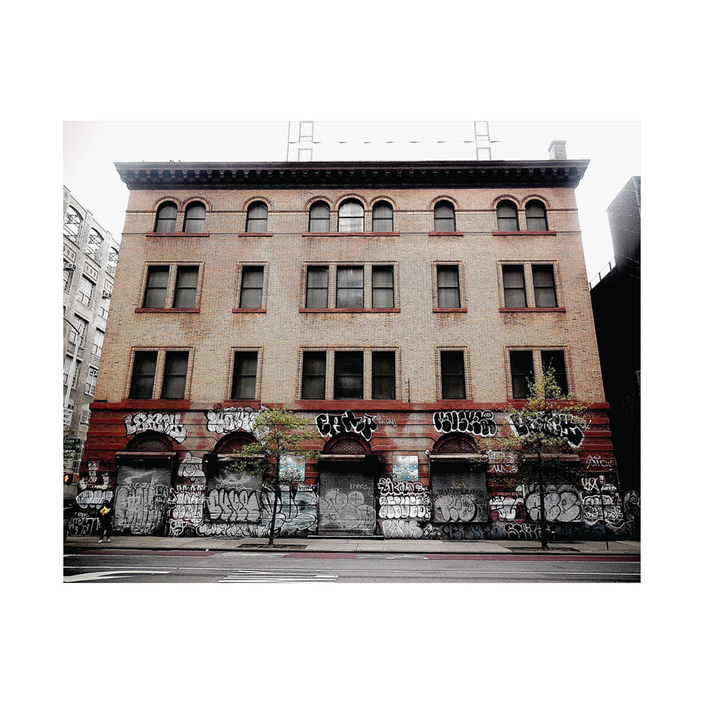 Urban Graffiti Photo Poster - Street Level Tagged Building Matte Poster
