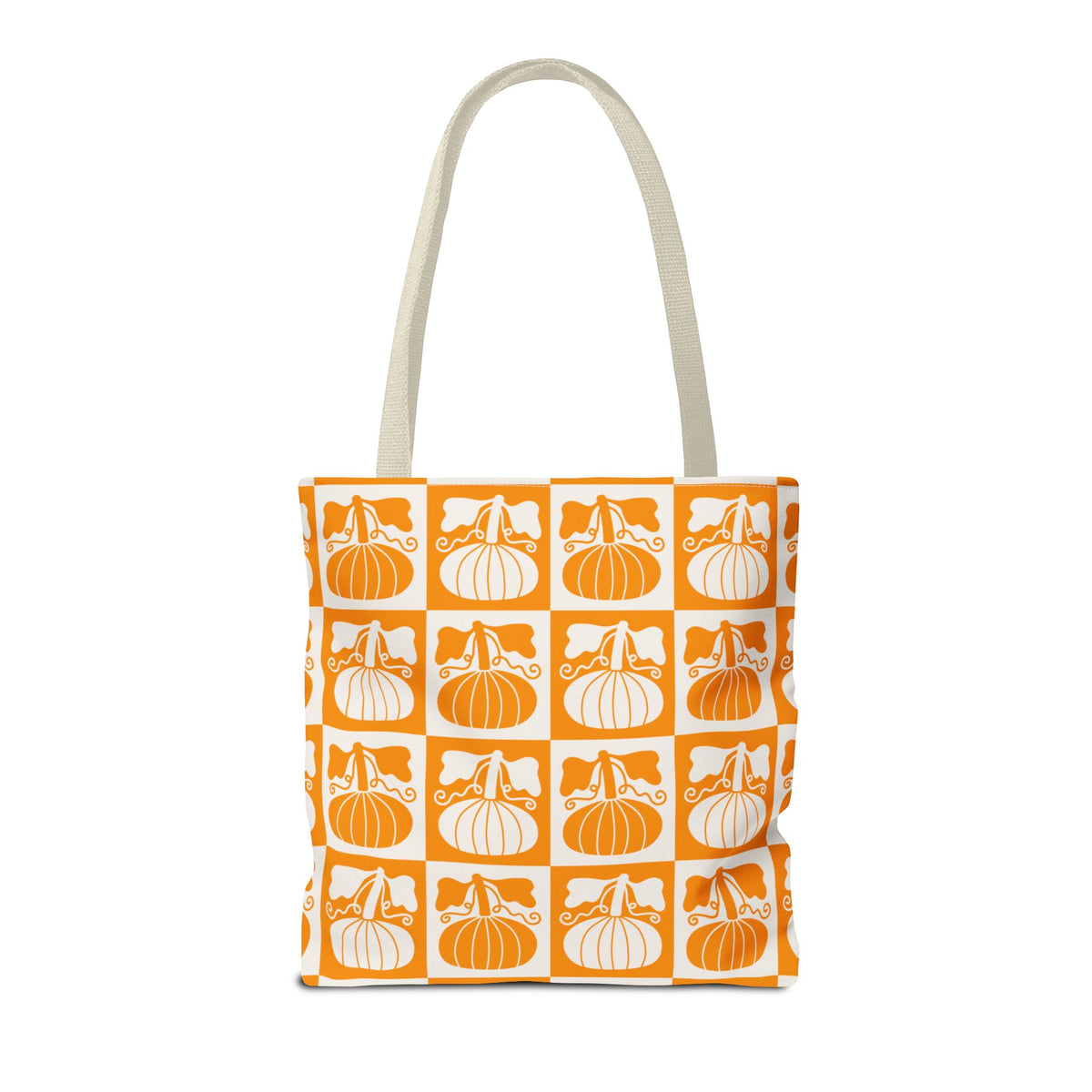 Pumpkin Patch Tote Bag - Autumn Harvest Checkerboard Carryall