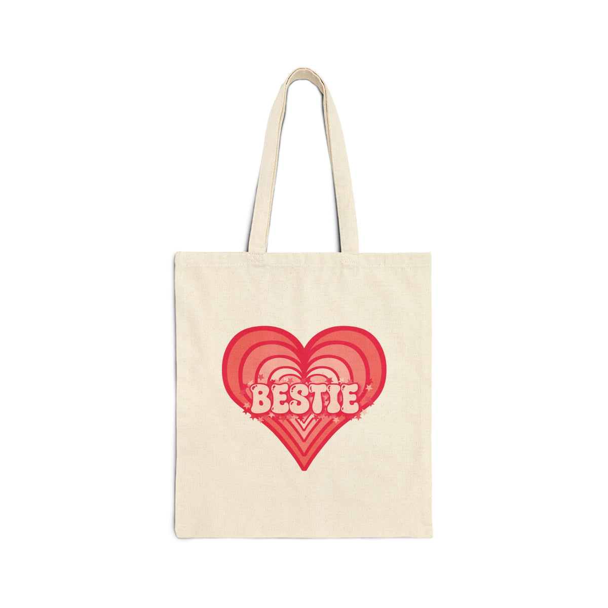 Best Friend Tote Bag - Personalizable Strawberry Milk Pink Bestie Canvas Tote