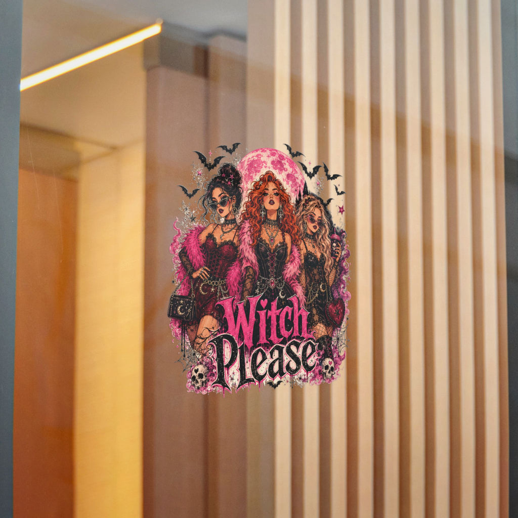 Witch Please Die-Cut Sticker - Pink Gothic Glam Witch Trio Sticker